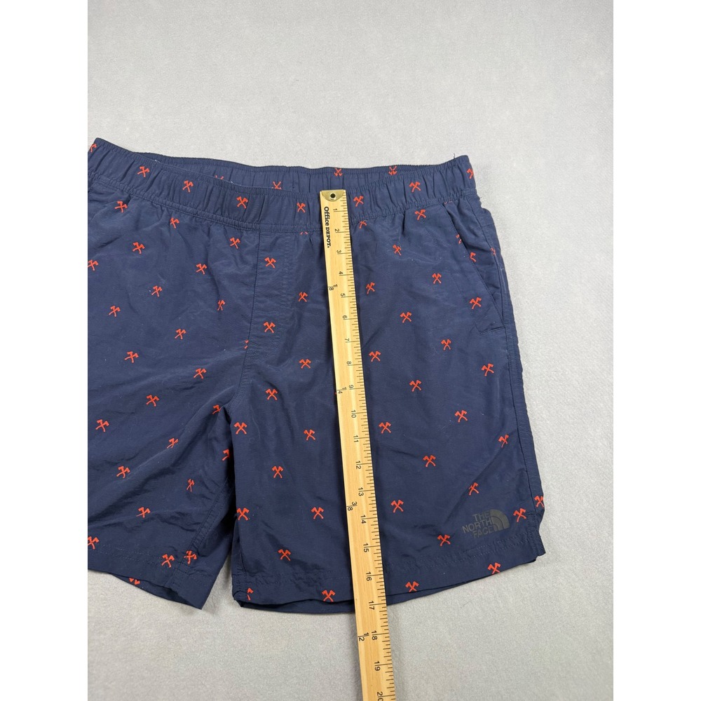 The North Face Mens Class V Water Shorts Navy Orange Ice Axe Print Large L - Picture 2 of 7